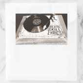 HIP HOP BEATS SKILL TEXTE AUF TURNTABLE RECHTECKIGER AUFKLEBER (Tasche)