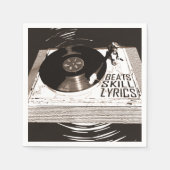 HIP HOP BEATS SKILL TEXTE AUF TURNTABLE SERVIETTE (Vorderseite)