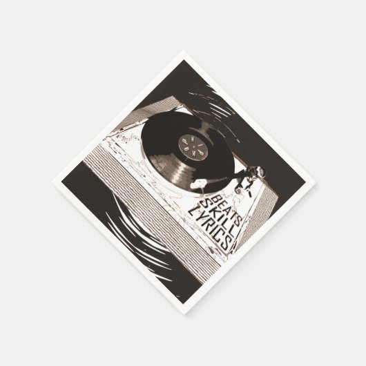 HIP HOP BEATS SKILL TEXTE AUF TURNTABLE SERVIETTE (Ecke)