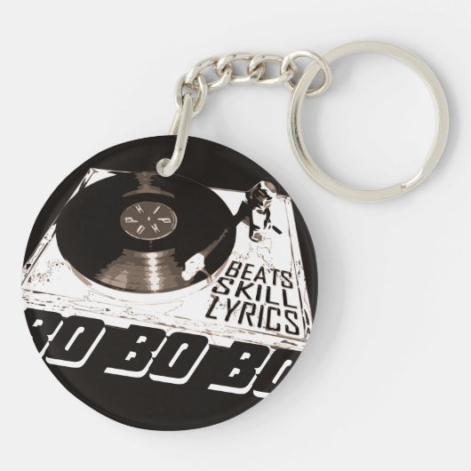 HIP HOP BEATS SKILL TEXTE RECORD PLAYER SCHLÜSSELANHÄNGER (Rückseite)
