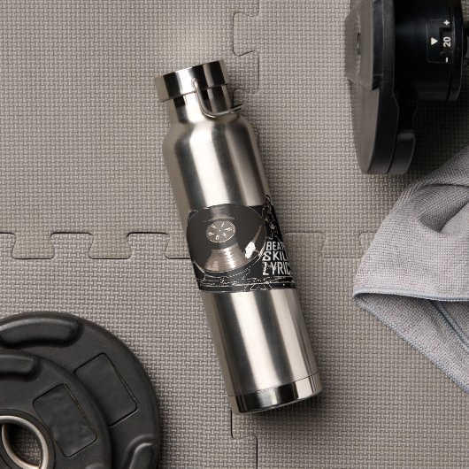 HIP HOP BEATS SKILL TEXTE RECORD PLAYER TRINKFLASCHE (Fitnessstudio)