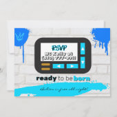 Hip Hop Blue und Gold Old School Baby Shower der 9 Einladung (Rückseite)