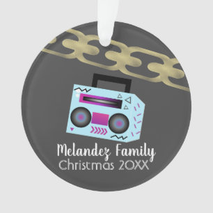 Hip Hop Boom Box Foil Chain Ornament