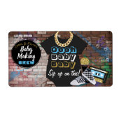 Hip Hop {BOY} Baby Shower Mini Champagner Labels (Vorne)