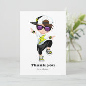 Hip Hop Boy Geburtstag Dankeskarte (Stehend Vorderseite)