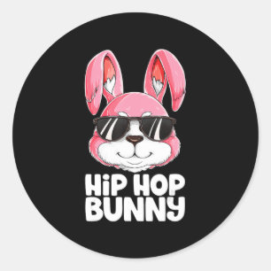 Hip Hop Bunny Oaster Boys Mädchen Kinder Rabbit Runder Aufkleber