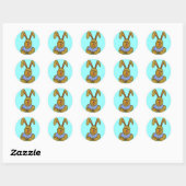 Hip Hop Bunny Rabbit Runder Aufkleber (Blatt)