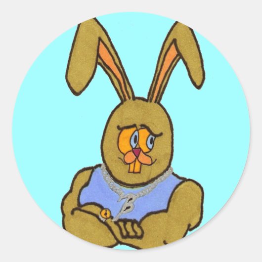 Hip Hop Bunny Rabbit Runder Aufkleber (Vorderseite)