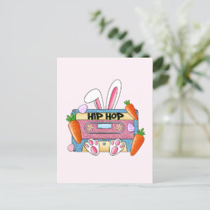 Hip Hop Cassette Tape Bunny Postkarte