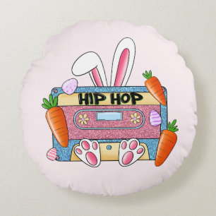 Hip Hop Cassette Tape Bunny Rundes Kissen