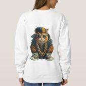 Hip Hop Cat - Cooles und urbanes Grafikdesign Sweatshirt (Rückseite)