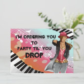 Hip Hop Chick Raver Einladung (Stehend Vorderseite)