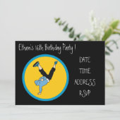 Hip Hop coole Teenager Geburtstagsparty Einladung (Stehend Vorderseite)