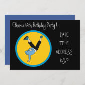 Hip Hop coole Teenager Geburtstagsparty Einladung (Vorne/Hinten)