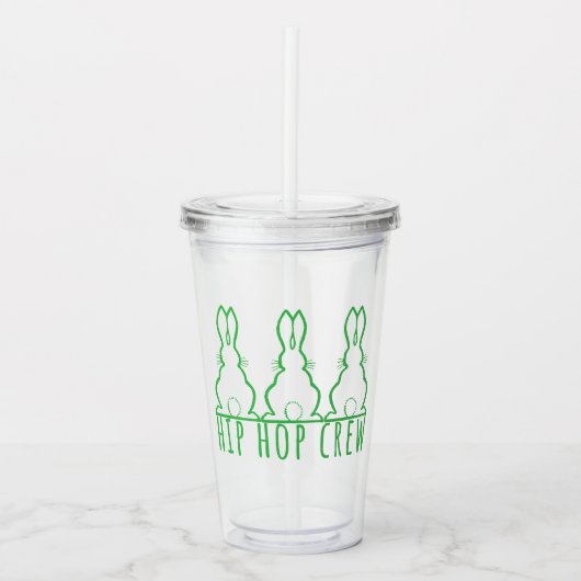 Hip Hop Crew Cute Bunnies Acryltrinkbecher (Vorderseite)