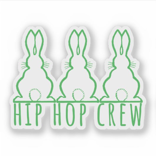 Hip Hop Crew Cute Bunnies Aufkleber (Vorderseite)