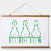 Hip Hop Crew Cute Bunnies Wandteppich Mit Holzrahmen (Vorne)