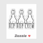 Hip Hop Crew Cute Bunny Rabbits Aufkleber (Blatt)
