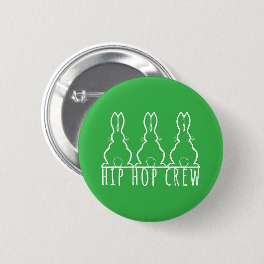 Hip Hop Crew Cute Bunny Rabbits Button (Vorne & Hinten)