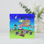 Hip Hop Dance Life Kid's Party laden ein Einladung (Stehend Vorderseite)