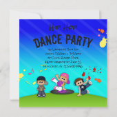 Hip Hop Dance Life Kid's Party laden ein Einladung (Rückseite)