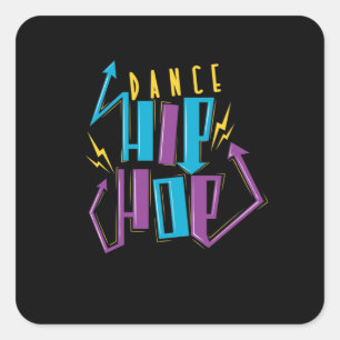 Hip Hop Dance Quadratischer Aufkleber