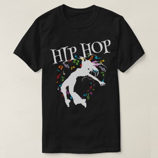 Hip Hop Dancer Musical Notes T-Shirt (Design vorne)