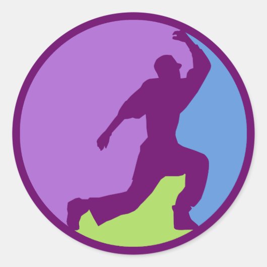 Hip Hop Dancer Runder Aufkleber (Vorderseite)
