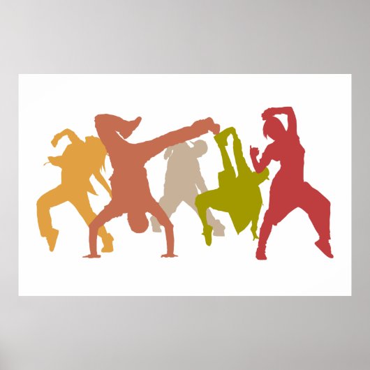 Hip Hop Dancers Illustration Poster (Vorne)