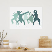 Hip Hop Dancers Illustration Poster (Küche)