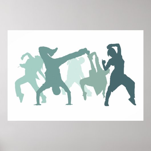 Hip Hop Dancers Illustration Poster (Vorne)