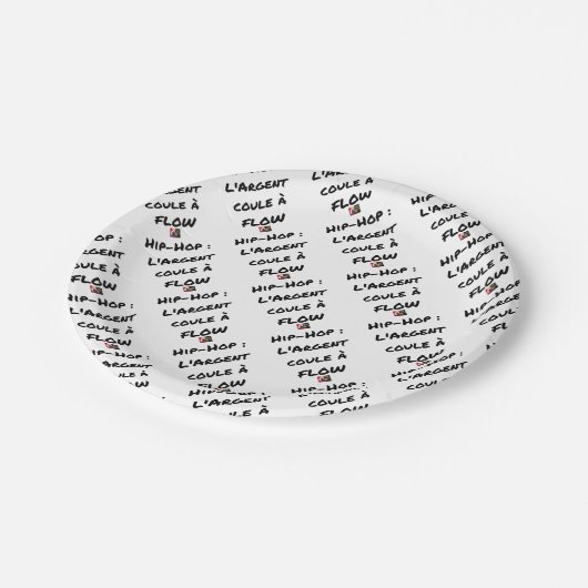 HIP-HOP: Das GELD LÄUFT AN FLOW - Wortspiele Pappteller (Schrägansicht)