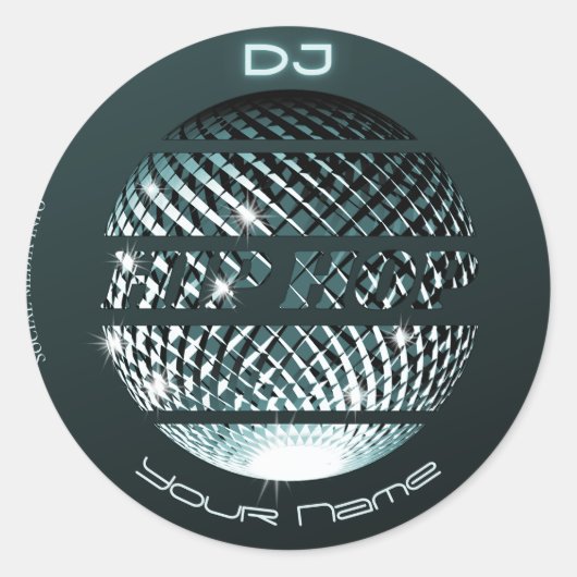 Hip Hop DJ Hiphop Runder Aufkleber (Vorderseite)