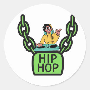 Hip Hop DJ Ketten-Schloss Grafik Aufkleber