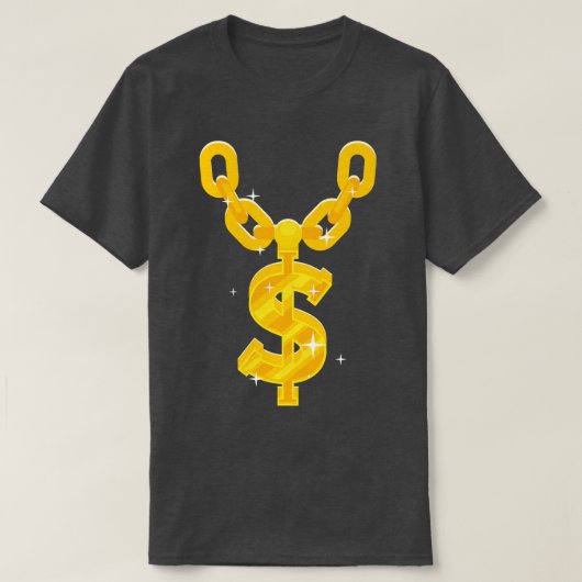 Hip Hop Dollar Gold-Kette T-Shirt (Design vorne)