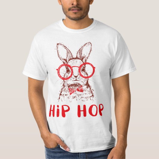 Hip Hop Easter Bunny Nerd Hipster Tee Gift Rabbit  (Vorderseite)