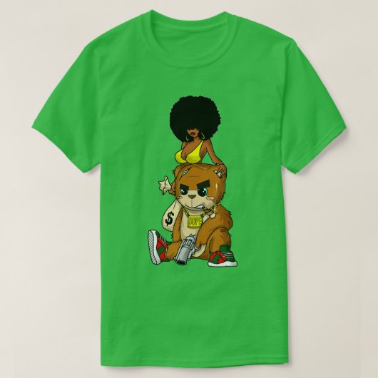 Hip Hop eddy Bär Gangster Rap Harte Mond T-Shirt (Design vorne)