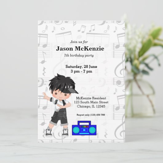 Hip Hop Einladung (Stehend Vorderseite)