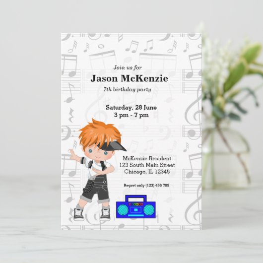 Hip Hop Einladung (Stehend Vorderseite)