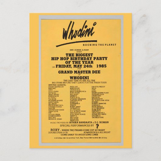 Hip Hop Flyer Postkarte (Vorderseite)