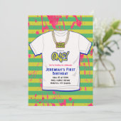 Hip Hop Fresh 1. Geburtstag Einladung (Stehend Vorderseite)