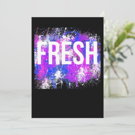 Hip Hop Fresh Old School Rap Urban Slang Einladung (Stehend Vorderseite)