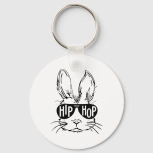 Hip Hop Frohe Ostern Hasen Gesicht Mit Sungles Män Schlüsselanhänger