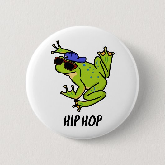 Hip Hop Funny Hopping Frog Puff Button (Vorderseite)
