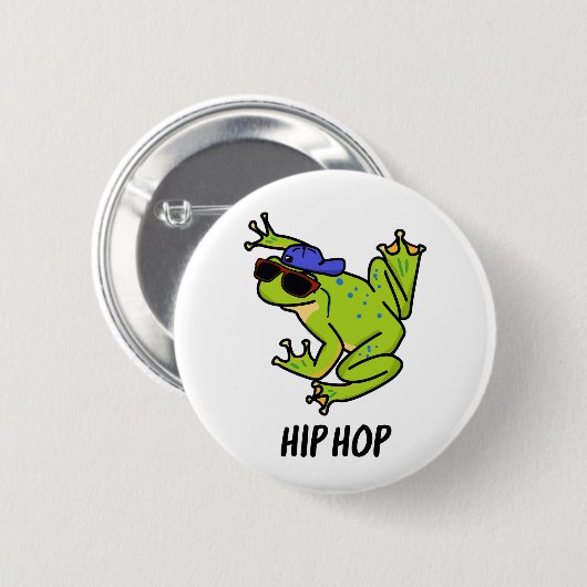 Hip Hop Funny Hopping Frog Puff Button (Vorne & Hinten)