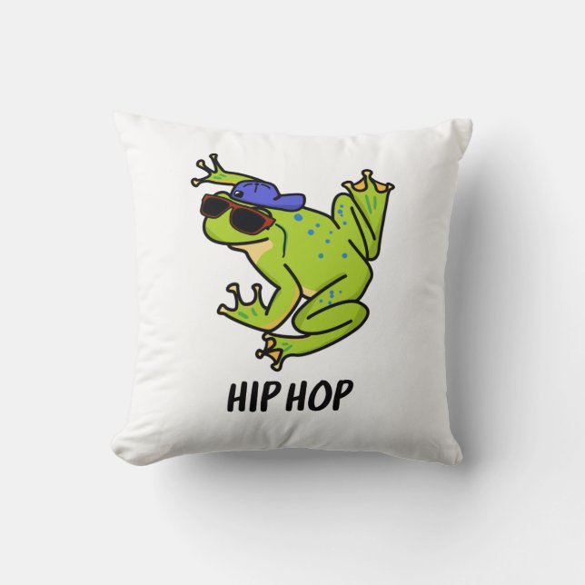 Hip Hop Funny Hopping Frog Puff Kissen (Vorderseite)