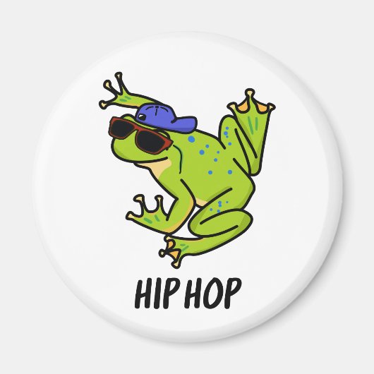 Hip Hop Funny Hopping Frog Puff Magnet (Vorne)