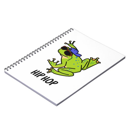 Hip Hop Funny Hopping Frog Puff Notizblock (Linke Seite)