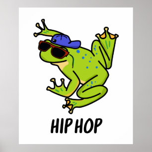 Hip Hop Funny Hopping Frog Puff Poster