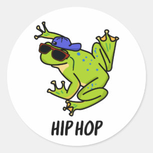 Hip Hop Funny Hopping Frog Puff Runder Aufkleber